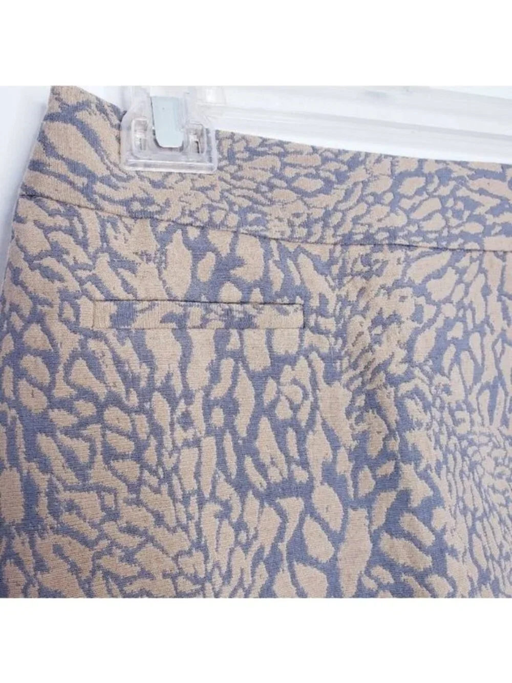 Loft Ann Taylor Tan & Gray Animal Print Career Mini Skirt Women's Size 2